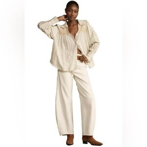 Pilcro Size XS Long-Sleeve Victorian Buttondown Oversized Blouse NWT